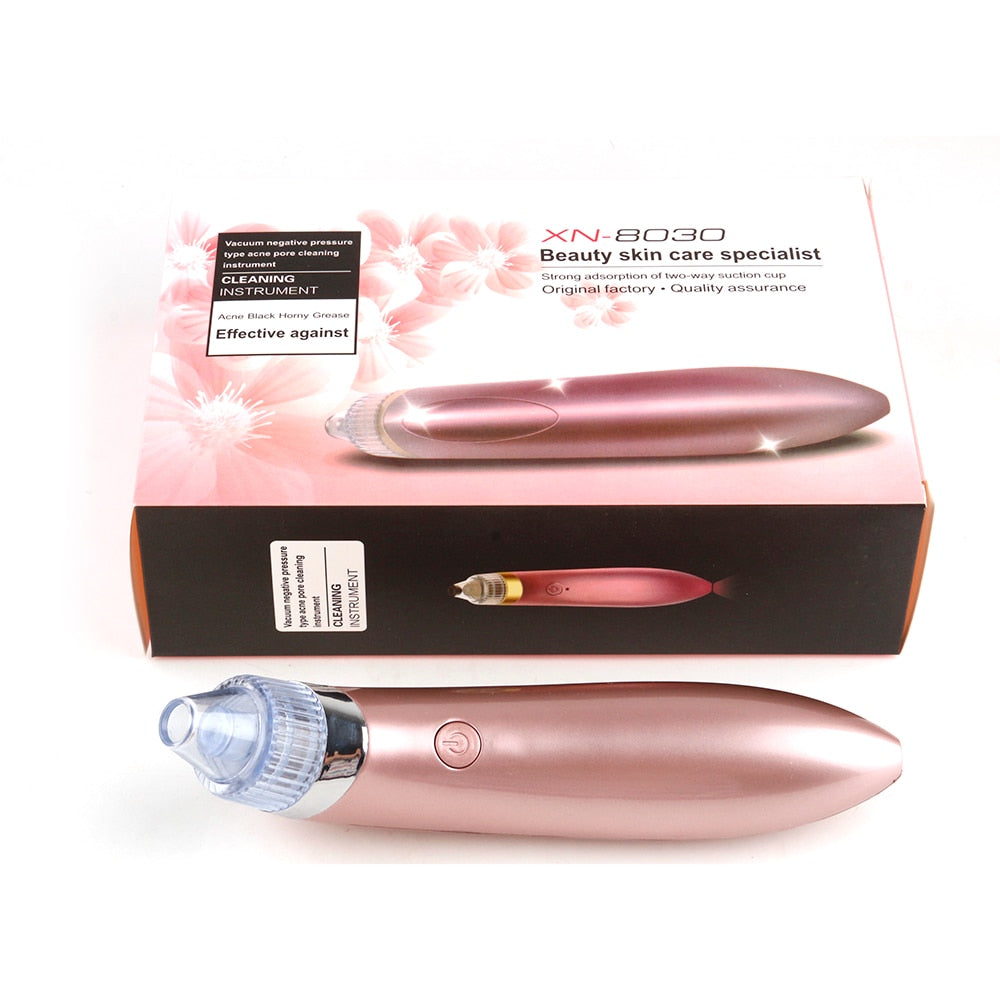 My Store 4-in-1 facial pore cleaner in rose gold with multiple suction heads and packaging box
