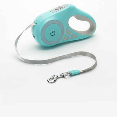 Best LED leash for walking dogs at night in blue with retractable design and power button