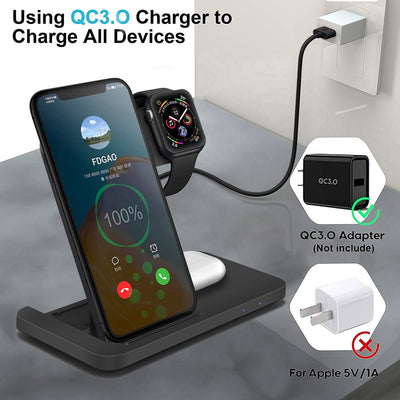 3 in 1 Wireless Charging Station for Apple Devices