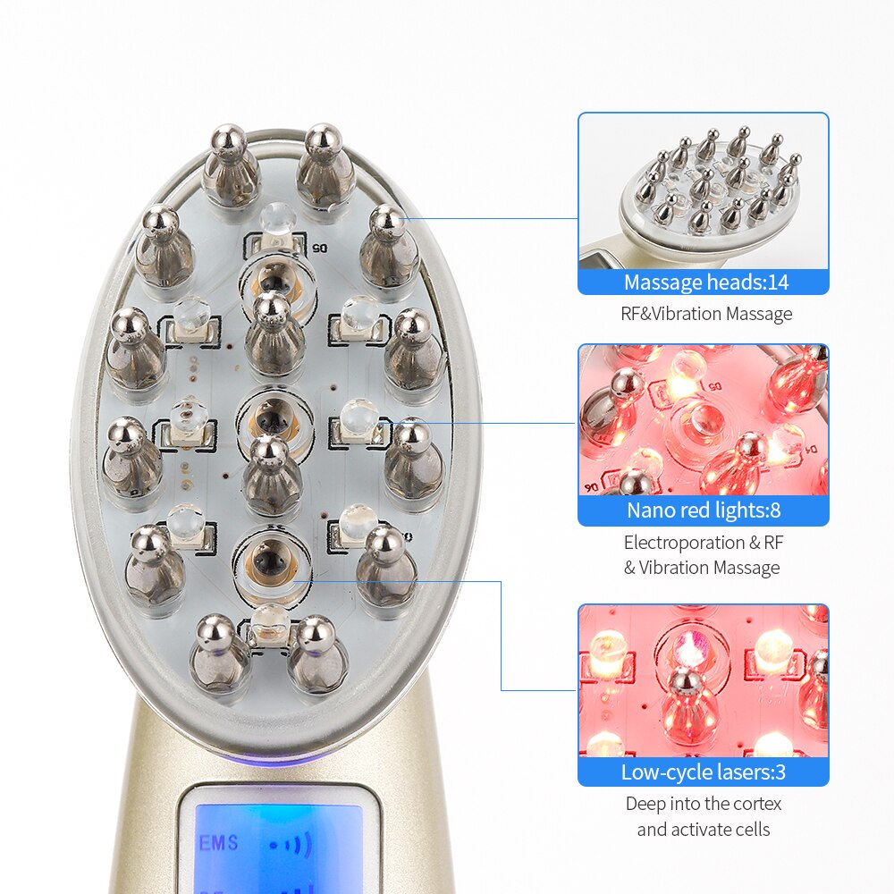 My Store laser hair regrowth device with massage heads, nano red lights, and low-cycle lasers
