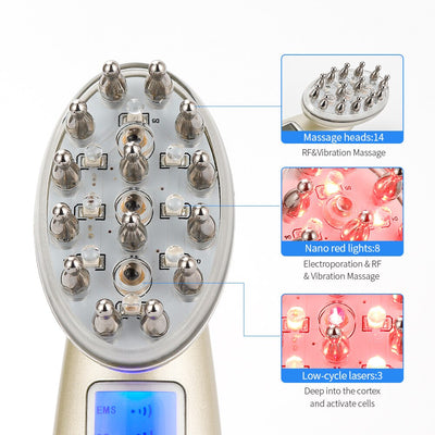 My Store laser hair regrowth device with massage heads, nano red lights, and low-cycle lasers