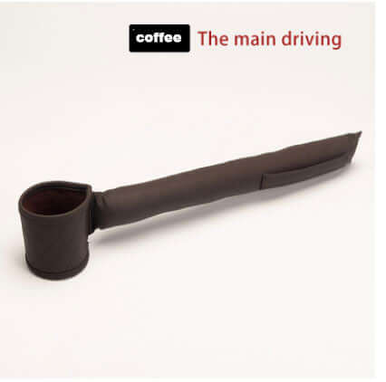Leather car seat gap filler in coffee color with side pocket for driving convenience