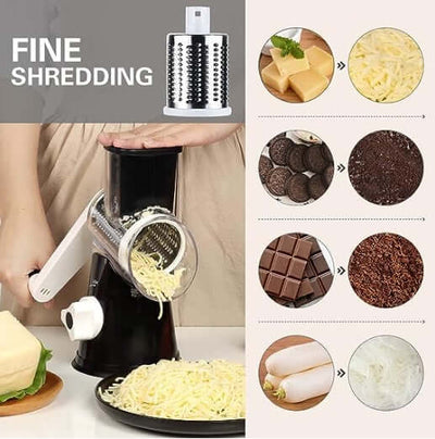 Manual kitchen grater for fine shredding cheese chocolate cookies and vegetables with hand crank