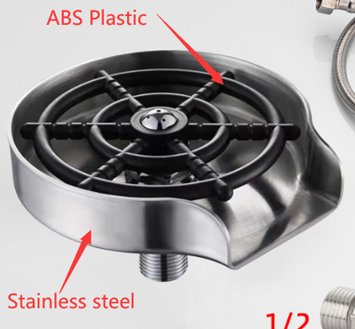Stainless steel kitchen sink cup washer with ABS plastic components and durable design
