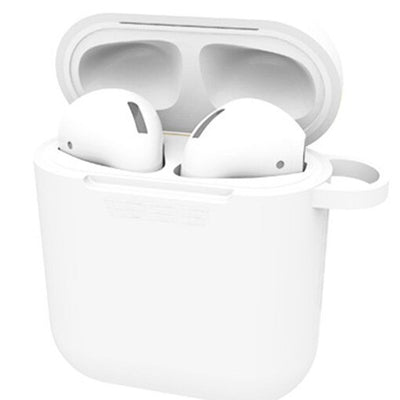 White cartoon cat AirPods case with a lid open showing AirPods inside by My Store